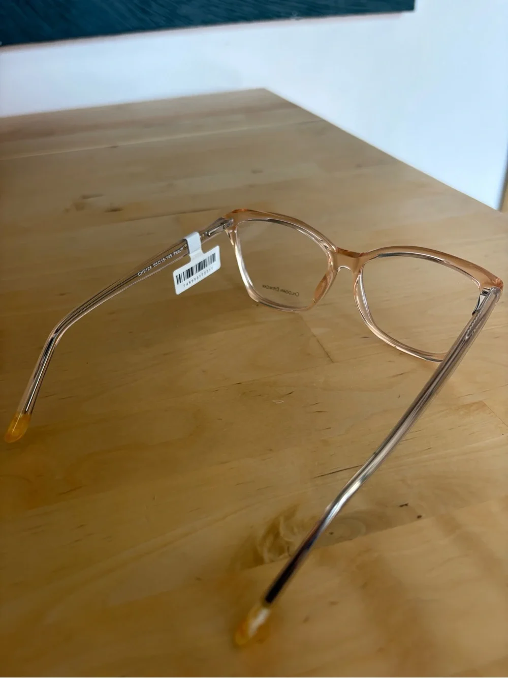 Chlogan Eyewear Oval Cat Eye Orange Peach 9124 55-15-145 NWT